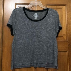 So Gray Baseball Tee Style Cropped Top